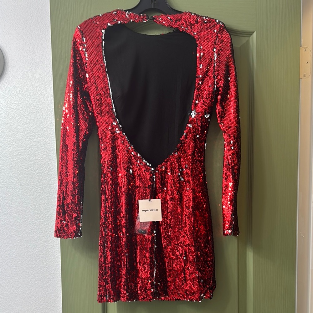 Superdown Red Sequin Mini Dress - image 4